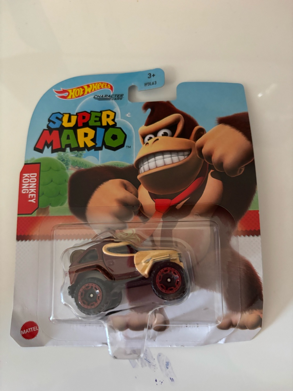 Mattel Hot Wheels Super Mario Donkey Kong Maroon and Cream Die-Cast Car